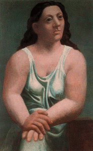 Pin, XX, Picasso, Pablo, Mujer sentada o Mujer en camisa, Staatsgalerie, Stuttgar, Alemania, 1923