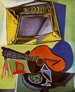 Pin, XX, Picasso, Naturaleza muerta con guitarra, leo y lienzo, Col. Privada, 1942