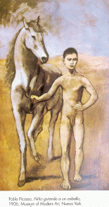 Pin, XX, Picasso, Nio guiando un caballo, Museum of Modern Art, N. York, 1906