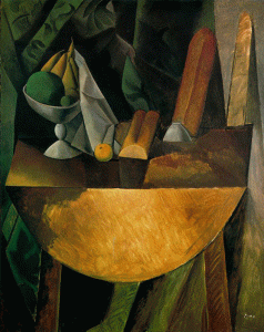 Pin, XX, Picasso, Panes y fruero en una mesa, Offentliche Hunstsammlung, Basilea, Suiza, 1908-1909