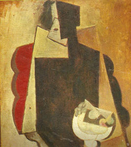 Pin, XX, Picasso, Personaje sentado en una mesa, M. Picasso, Bercelona, 1917