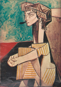 Pin, XX, Picasso, Retrato de Jacqueline con las piernas cruzadas, Propiedad del autor, 1954