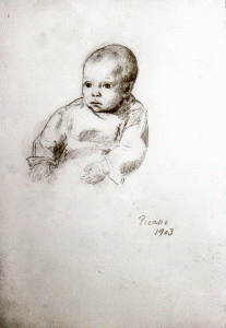 Pin, XX, Picasso, Retrato del hijo de Pere Romeu, M. Goya, Castres, Fancia, 1903