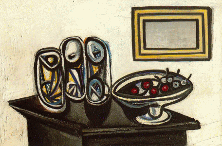 Pin, XX, Picasso, Still Life with Cherries, Oil an canvas, Centre Pompidou, Pars, 1943