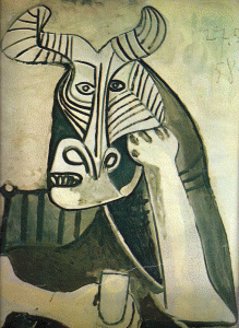 Pin, XX, Picasso, Toro  a la mesa, propiedad del autor, 1958