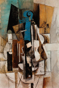 Pin, XX, Picasso, Violn en el caf, Galerie Rosengart, Colonia, Alemania, 1913