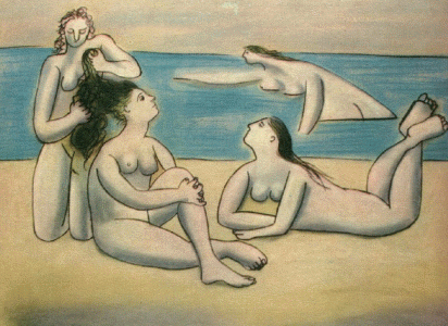 Pin, XX, Picasso, Baistas, pastel, 1920