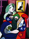 Pin, XX, Picasso, Woman with book -Portrait of Marie-Therese Walter- Norton Simon Fundation, Pasadena, USA, 1932