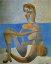 Pin, XX, Picassu, Mujer sentada a orilla del mar, Mrs. Simon Guggenheim Fundation, M. de Arte Moderno, N. York, USA, 1930 