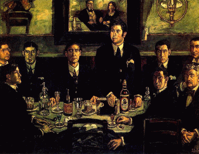 Pin, XX, Gutirrez Solana, Jos, Caf Pombo, leo sobre lienzo, M. Nacional de Arte Reina Sofa, Madrid, 1920