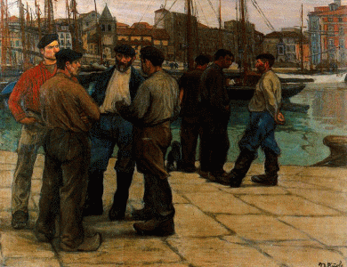 Pin, XX, Piole, Nicanor, Marineros en el puerto de Gijn, M. Nacional Centrio de Arte Reina Sofa, Madrid, 1906