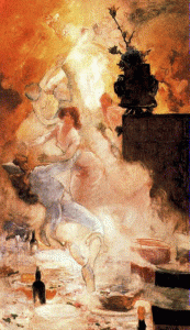 Pin, XX, Valle, Evaristo, La orga, leo sobre lienzo, 1903