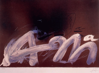 Pin-litografa, XX, Tpies, Antoni, Informalismo, 1985