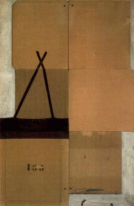Pin, XX, Tpies, Caja de cartn sobre tela, Abstraccin, Col. privada, 1960