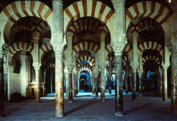 Arq, VIII, X, Mezquita, Naves, Arqueras, Columnas romanas, Crdoba, Espaa