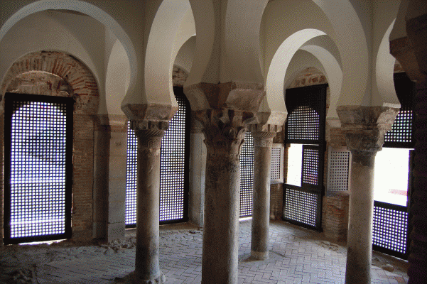 Arq, X, Mezquita, Cristo de la Luz, Interior, Nave, Arqueras y Columnas con cimacio, Toledo, Espaa, 999