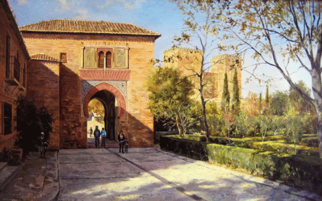 Arq, XIII, Alhambra, Puerta del Vino, Granada, Espaa