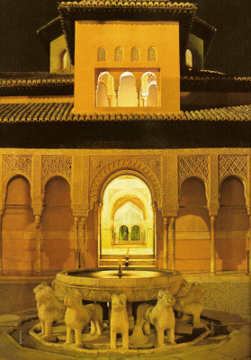 Arq, XIV, Alhambra, Patio de los Leones, poca de Mohammad V, Granada, Espaa, 1362