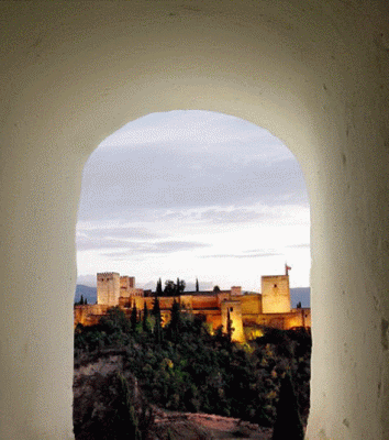 Arq, XIV, Alhambra, Ventana, Granada, Espaa