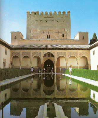 Arq, XIV, Patio de los Arrayanes y Alberca o Estanque del Mirto, Granada, Espaa