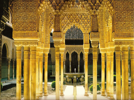 Arq, XIV, Alhambra, Patio de los Leones, Iluminado, Finales del siglo