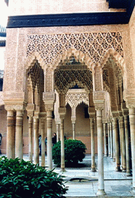 Arq, XIV, Alhambra, Patio de los Leones, Prtico, Granada, Espaa