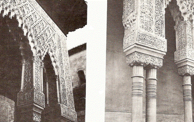 Arq, XIV, Alhambra, Patio de los Leones, detalles, Granada, Espaa