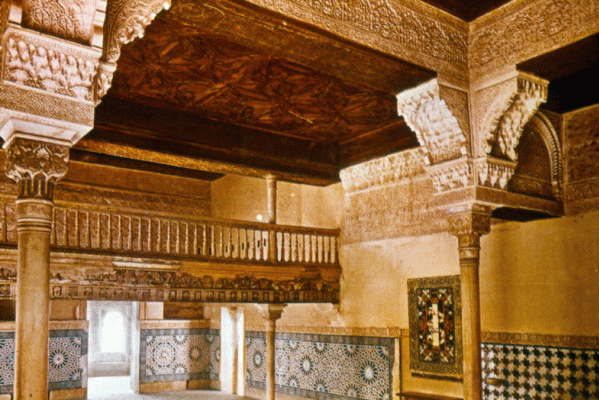 Arq, XIV, Alhambra, Saln del Mexuaru Oratorio, Granada, Espaa, Finales siglo