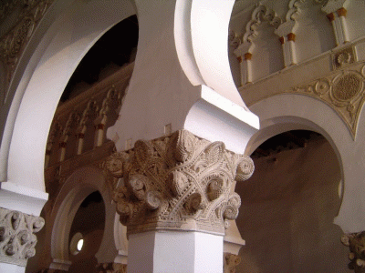 Arq, XII, Sinagoga, Santa Mara la Blanca, interior,Toledo