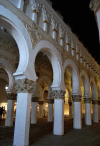 Arq, XII, Sinagoga, Santa Mara la Blanca, interior, Toledo