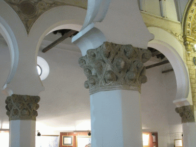 Arq, XII, Sinagoga, Santa Mara la Blanca, interior, Toledo 
