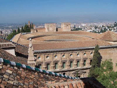 Arq, XVI, Machuca, Pedro, Alhambra, Palacio de Carlos V, Vista area, Granada 1527