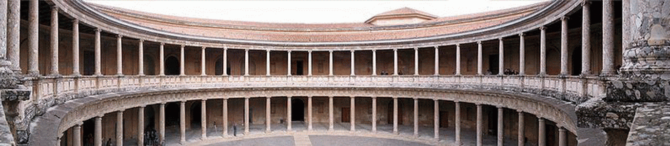 Arq, XVI, Machuca, Pedro, Alhambra, Palacio de Carlos V, interior, patio circular y galeras, Granada 1527