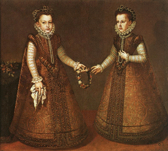Pin, XVI, Snchez Coello, Alonso, Retrato de las infantas Isabel Eugenia y Catalina Micaela, M. del Prado, Madrid