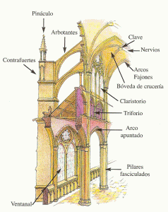 Arq, Catedral gtica, seccin, elementos tcnicos