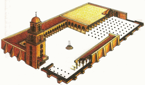 Arq, Mezquita musulmana tipo, vista cenital