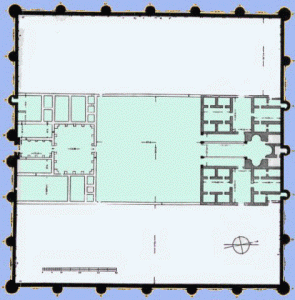 Arq, VIII, Palacio de Mshatta, plano, Jordania, 743-744