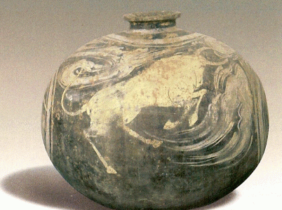 Cermica, II-I aC., DIN Han Occidentales, Jarrn con Forma de Capullo, Terracota, Fundazione Giovanni Agnelli, Turn