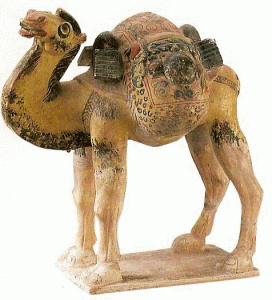 Cermica, VII-X, DIN Tang, Camello Cargado, Terracota Vidriada, M. Histrico de Xian