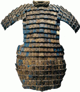 Orfebrera, III aC., DIN Qin, Armadura, caliza e hilo metlico, M. del Ejrcito Primer emperador 