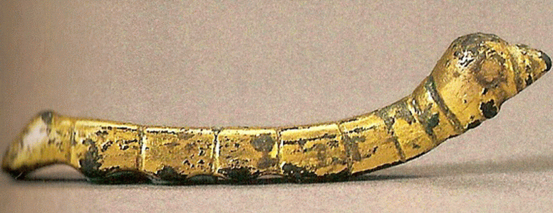 Orfebrera, III aC.-I dC., Han Occidentales, Gusano de Seda, Bronce Dorado