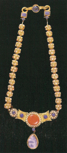Orfebrera, VI, DIN Sui, Collar de piedras preciosas-oro-zafiros-etc, M. Historia de China, Pekn