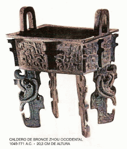 <orfebrera, XI -VIII aC., DIN Zhou, Caldero de bronce, 1045-771