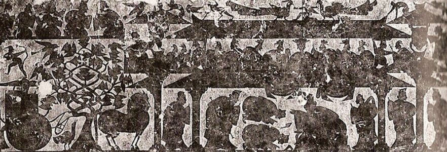 Esc, II aC., DIN Han Orientales, Escena de Homenaje, Bajorrelieve, Piedra, Sepulcro de Wu Liang Shandong
