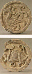 Esc, III aC., DIN. Han, Antefijas con los Puntos Cardinales, M. Histrico, Shanxi, Xian