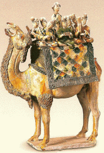 Esc, VIII, DIN Tang, Camello con Siete Msicos, Terracota Vidriada, M. Histrico, Capital Xian, provincia de Shaanxi