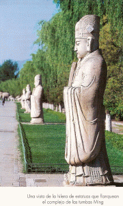 Esc XIV-XVII DIN Ming Tumbas Hilera de Estatuas