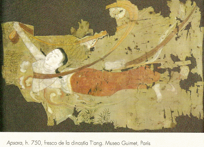 Pin, VIII, DIN Tang Apsara, Fresco, M. Guimet, Pars, 750