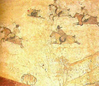 Pin, VIII, DIN Tang, Partida de Polo, Mural, M. Histrico , Shaanxi, Xian