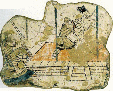 Pin, VIII-IX, DIN Tang, Captura de Prisionero, Mural, M. fur Asiatische Kunst, Berln